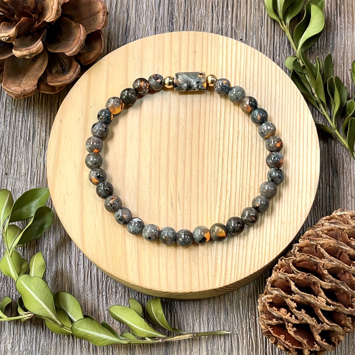 Natural Yooperlite Handmade Beaded Bracelet, Chakra Jewelry